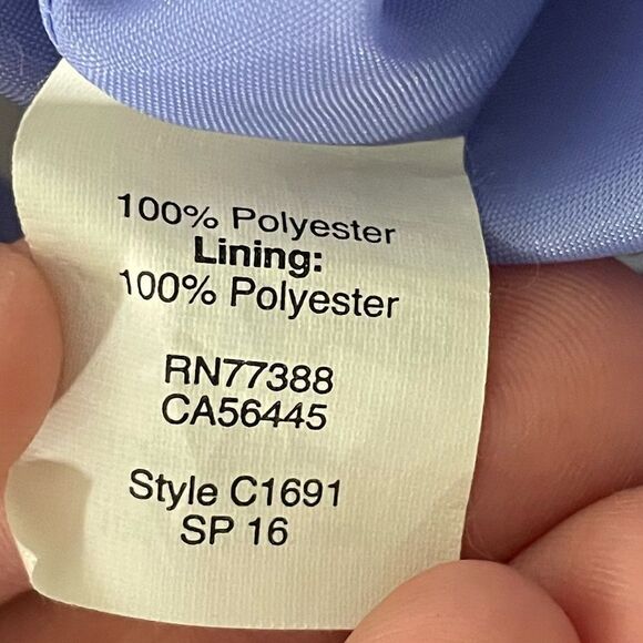 J. Crew Blue Floral Fit and Flare Polyester Dress Lined Spring 2016 Size 6 - Picture 7 of 7